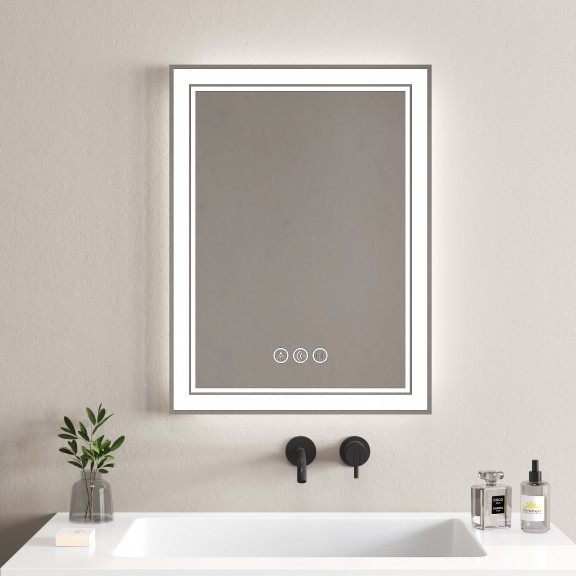 Огледало за баня TOUCH SCREEN с вградено LED осветление 6500K; ОБЩ РАЗМЕР (см) Ш*В*Д 	              