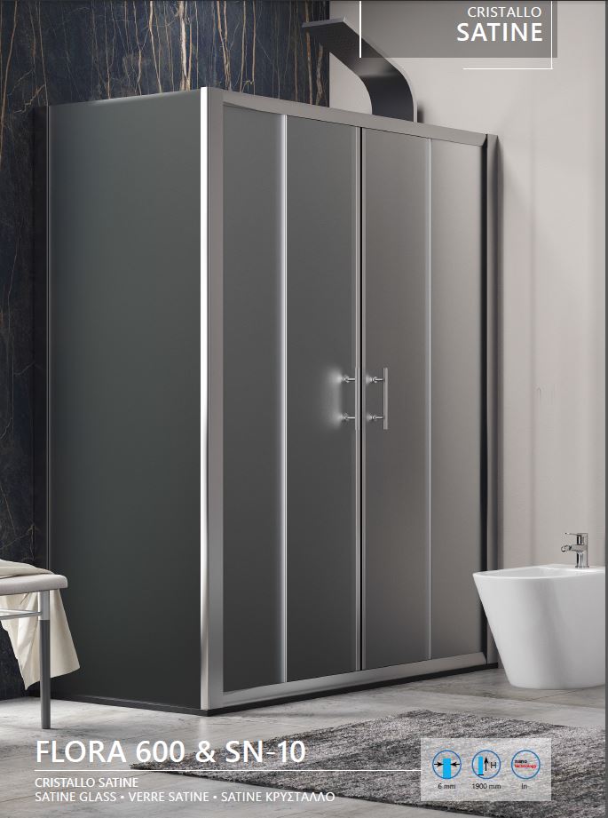 Karag кабина 150x90x190см, матирано стъкло 6мм, профил хром, Nano покритие