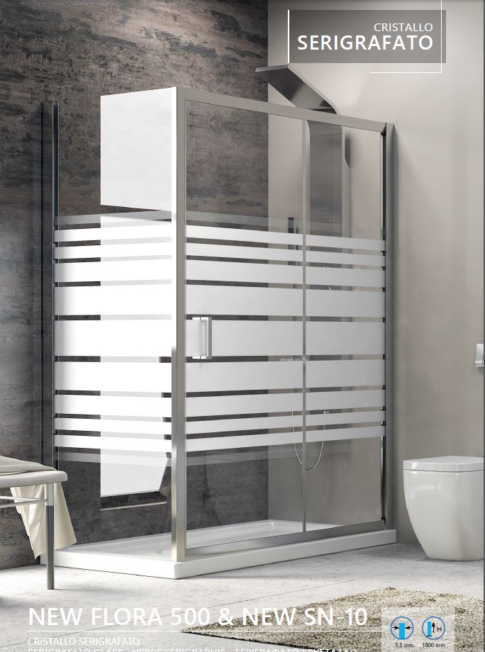 Karag кабина 150x90x180см, рисувано стъкло 5,5мм, профил хром