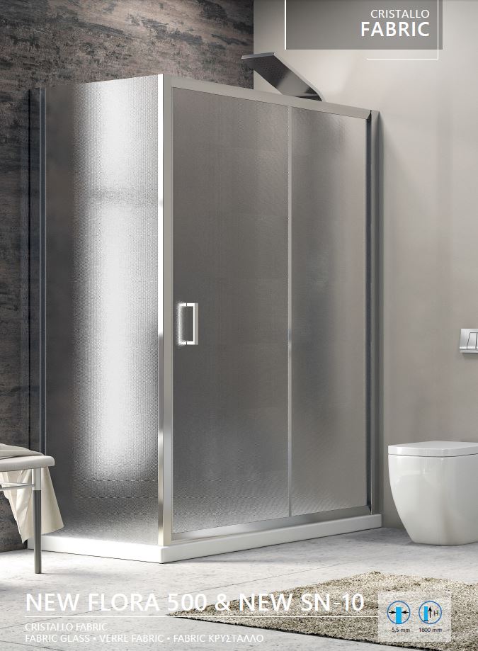 Karag кабина 140x80x180см, матирано стъкло 5,5мм, профил хром