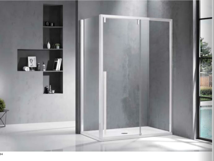 Karag кабина 140x80x200см, прозрачно стъкло 8мм, бял профил, Nano покритие