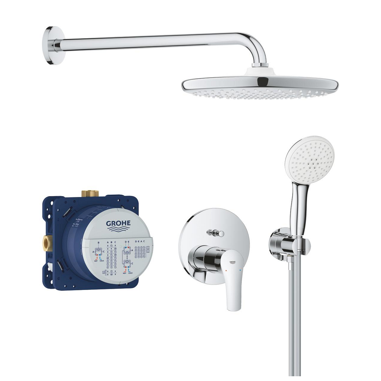 GROHE Душ комплект за вграждане с кръгла душ пита 25см