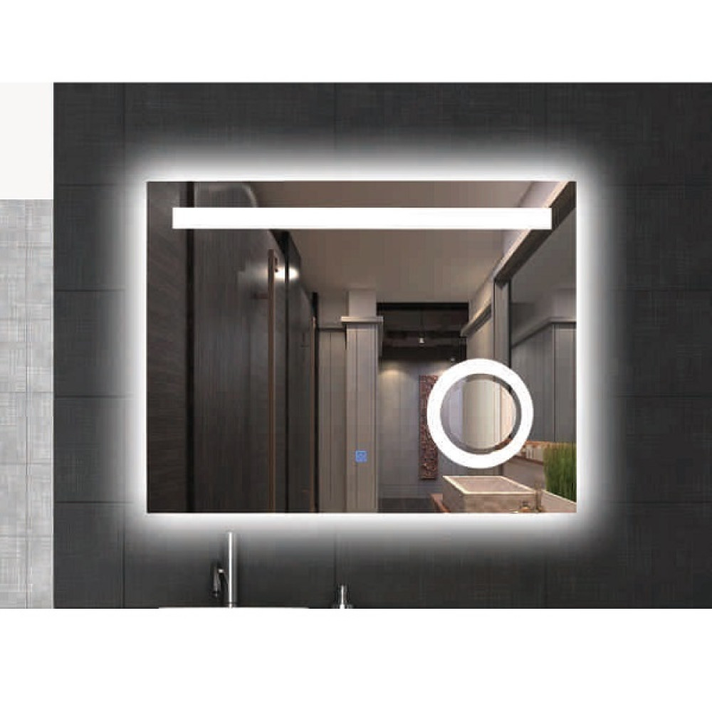 Огледало за баня с вградено LED осветление, размер: 60x80см, нагревател, TOUCH SCREEN