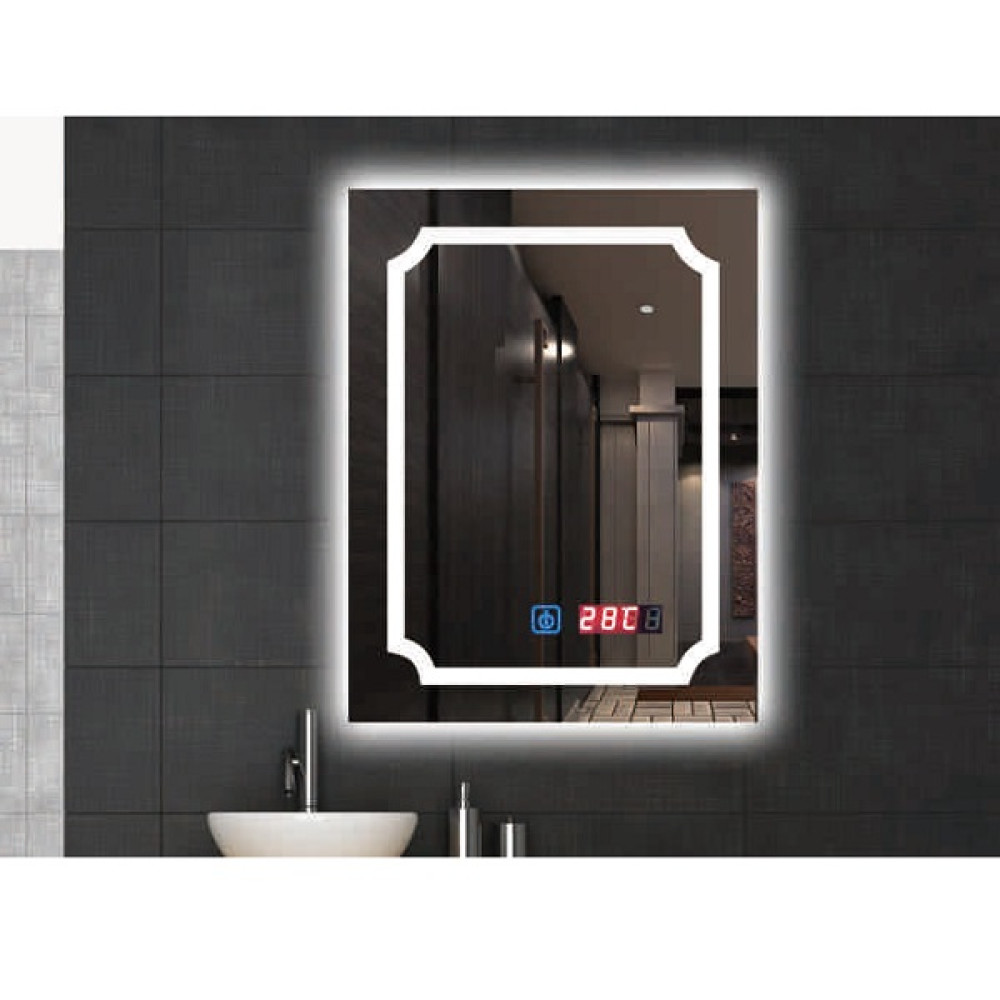 Огледало за баня с вградено LED осветление, размер: 60x80см, нагревател, TOUCH SCREEN