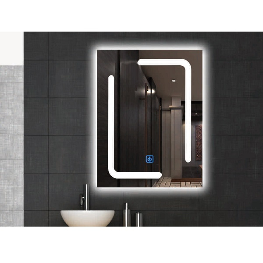 Огледало за баня с вградено LED осветление, размер: 60x80см, нагревател, TOUCH SCREEN