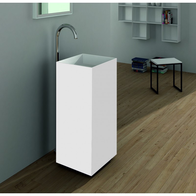 Умивалник от материал iStone Solid Surface, Размер: 38x38x90см, без сифон
