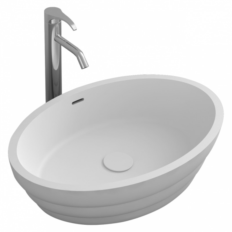 Умивалник от материал iStone Solid Surface, размер 60x40см, без сифон