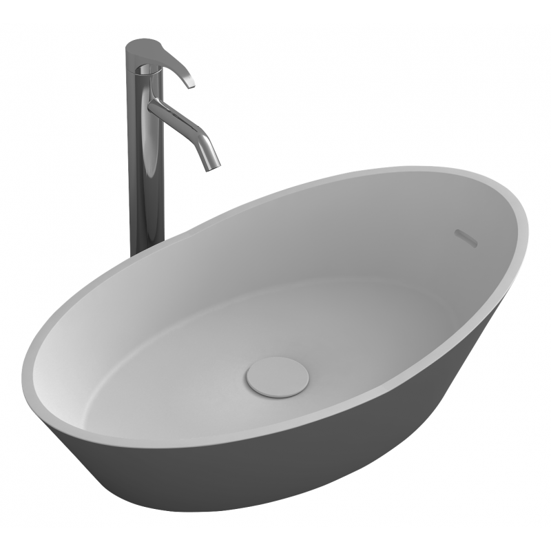 Умивалник от материал iStone Solid Surface, размер 68x38см, без сифон