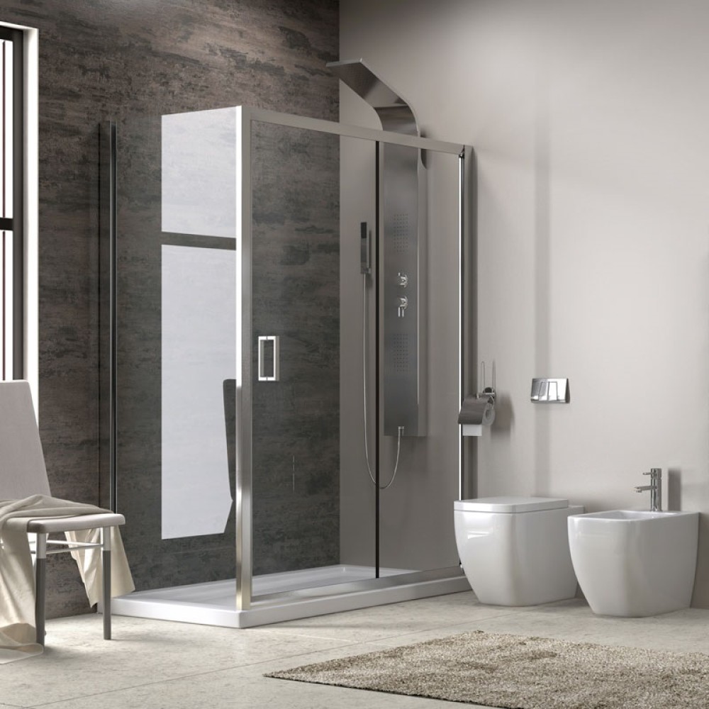 Karag кабина 120x90x180см, прозрачно стъкло 5,5мм, профил хром