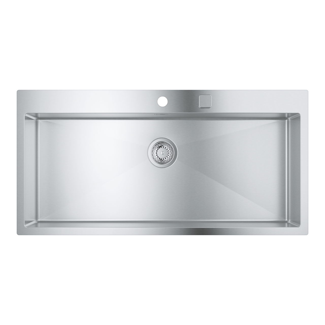 Кухненска мивка GROHE К800 от неръждаема стомана с 1 купа Монтаж върху плот GROHE Whisper Размер: 102,4 х 56 см Размер на купата: 96,8 х 40 х 20 см