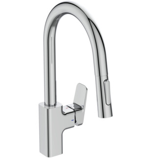 Ceraplan Смесител за кухня BD338AA с тръбен чучур R210 и 2-функционален изтеглящ спрей