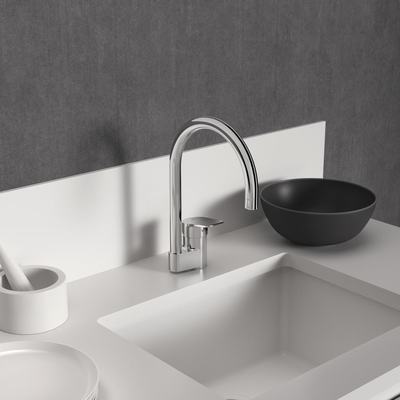 Кухненски смесител BD339AA стоящ с висок тръбен чучур R200