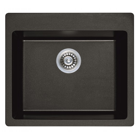 Кухненска  мивка в комплект със сифон ICGS 8304 Black, ШИРИНА (см) 	57 ; ВИСОЧИНА (см) 	22,5 ; ДЪЛБО