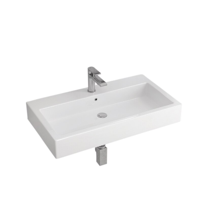KARAG LT 2213 Порцеланова Мивка за баня 820x450x125мм за стенен монтаж, Бяла