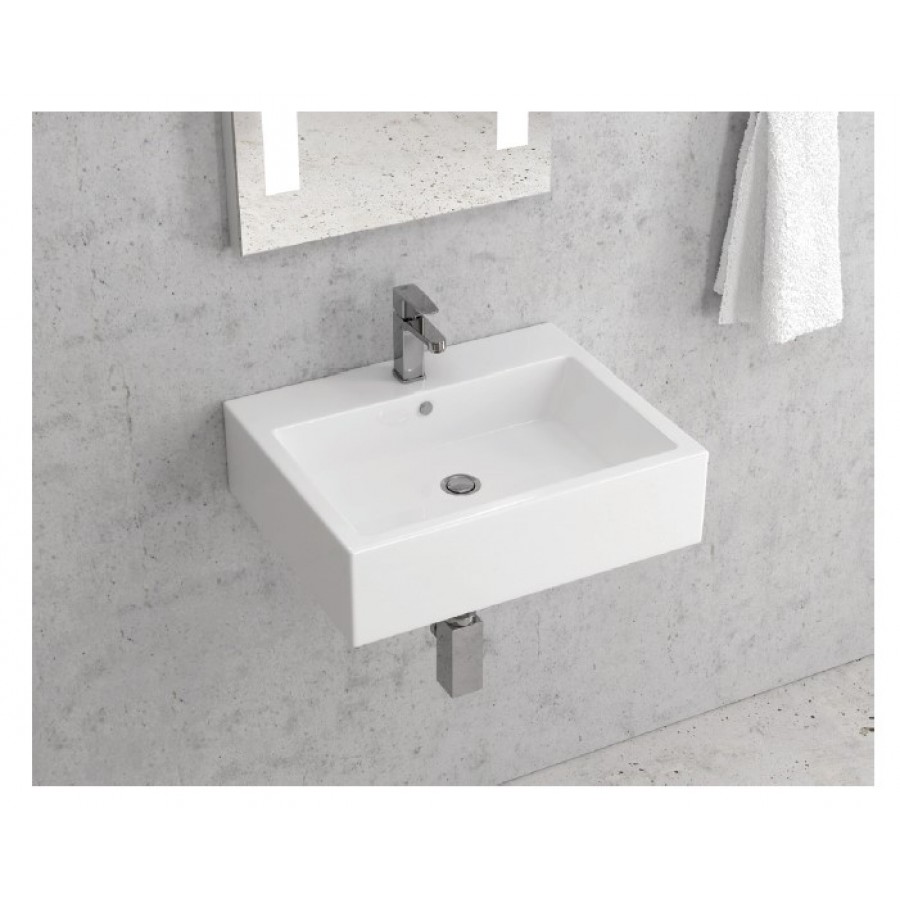KARAG LT 5027 Порцеланова Мивка за баня 560x450x155мм за стенен монтаж, Бяла