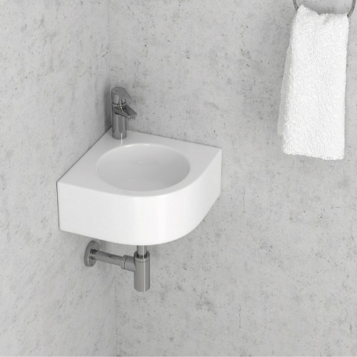 KARAG LT 5006 Порцеланова Мивка за баня 370x370x165мм за стенен монтаж, Бяла