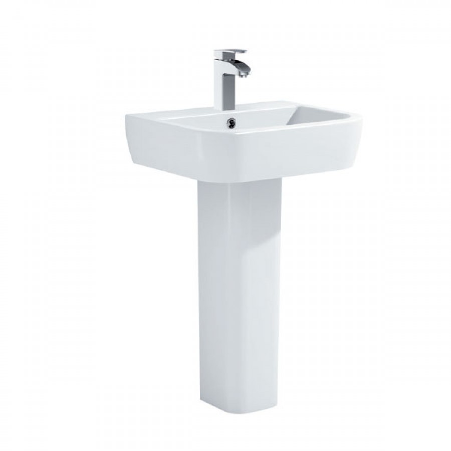 KARAG LP 10100 Порцеланова Мивка за баня с пиедестал 870x450x470мм, Бяла