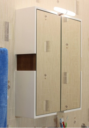 PVC Шкаф за баня Авангард горен 58 см - Класика, размер: дължина:57,5 височина:68,5 ширина:16 см.