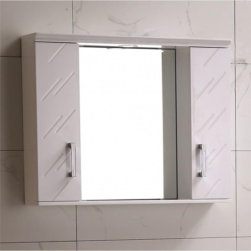 Огледален PVC шкаф с LED осветление, 70*13*55см, Панти Soft close