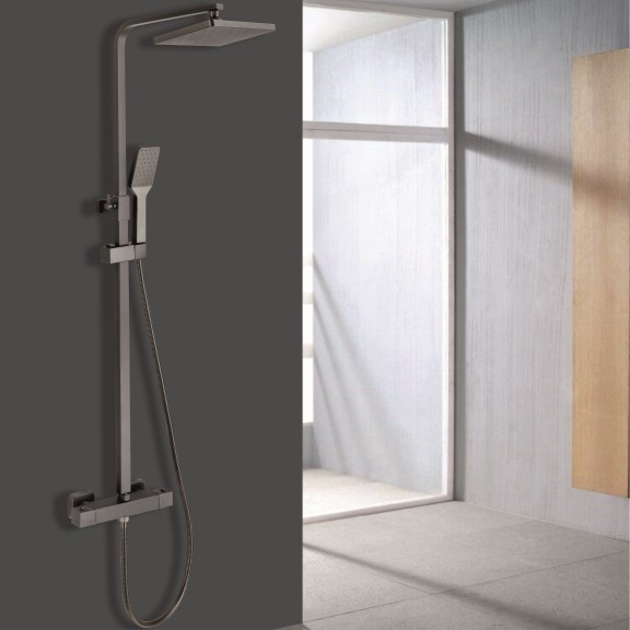 INTERCERAMIC Душ комплект, термостатен смесител, сив