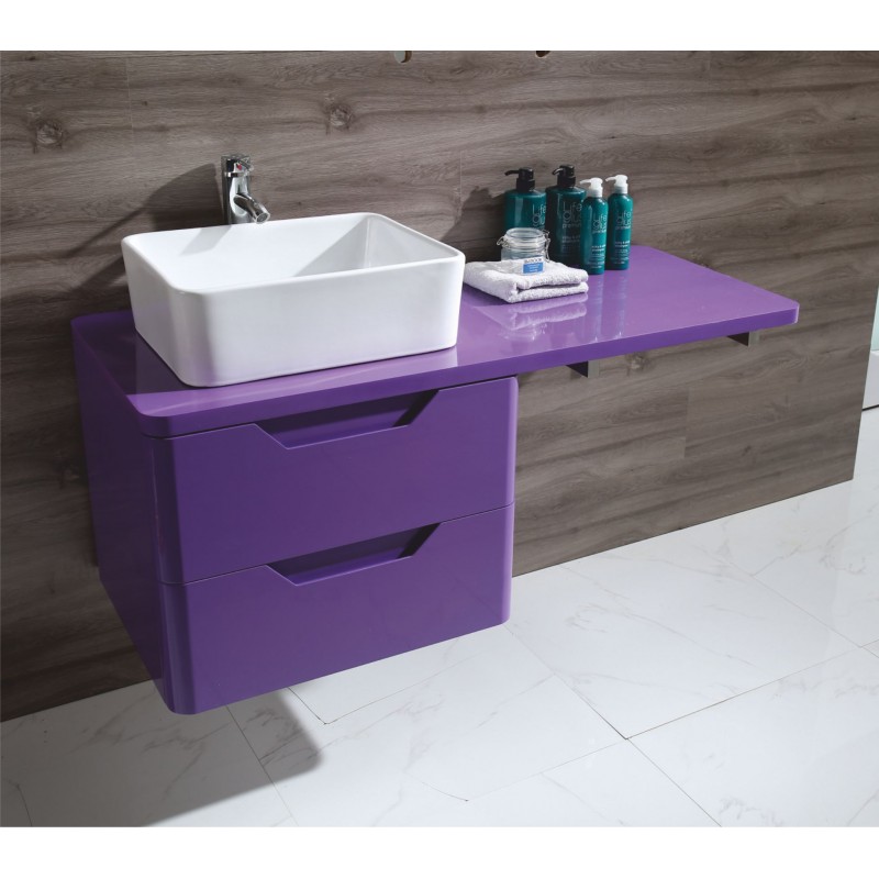 Долен PVC мебел за баня, 120x50x48.5см, с модерен дизайн удължен PVC плот. Без умивланик* 