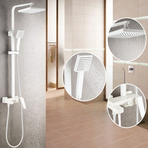 INTERCERAMIC Душ комплект, бял мат