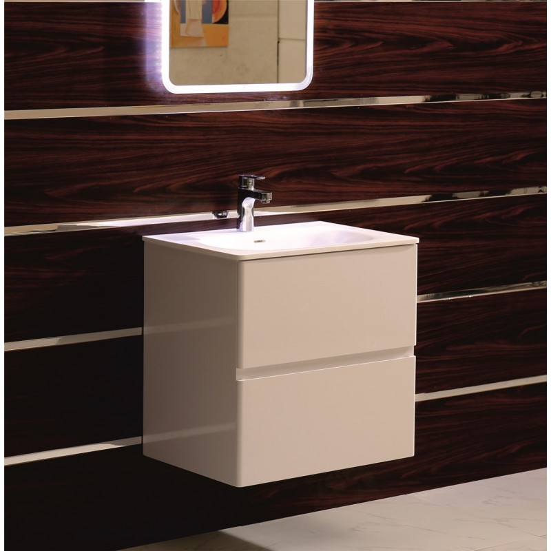 PVC Долен шкаф за баня, панти със “soft close” механизъм, 60x46x60см, Умивалник iStone материал